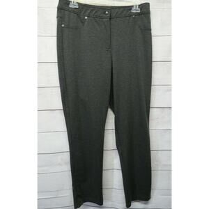 Chico's Size 1 Medium Short Gray Charcoal Stretch Pant Soft Stretch